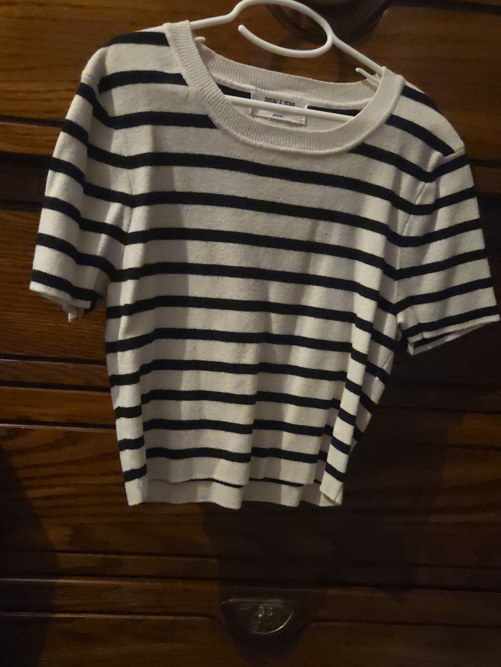 Cropped Striped Knit Top